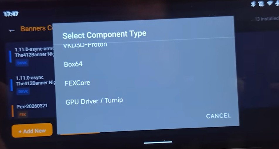 bannerhub component manager select