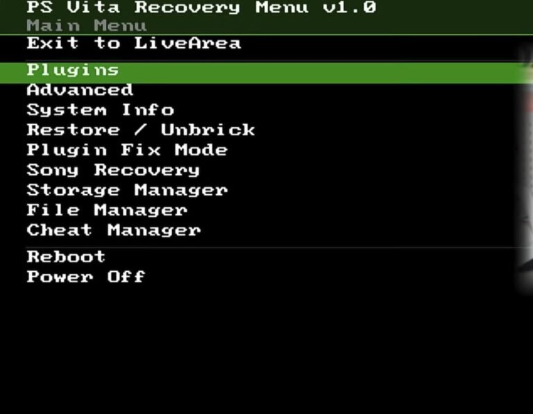 ps vita recovery interface