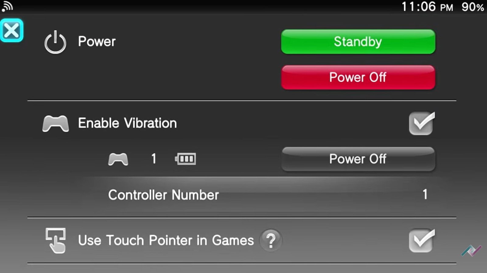 quick menu interface