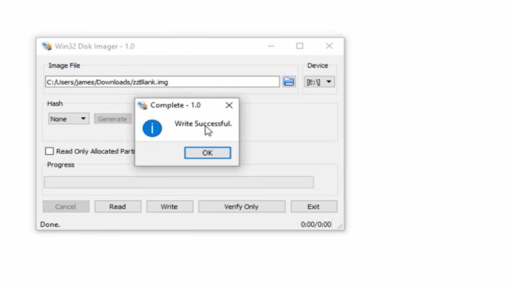 Upgrade Your SD2Vita MicroSD Card To Larger Size (The Old and New YAMT & VitaDeploy Method) 6 win32 disk imager select zzblank img write successful