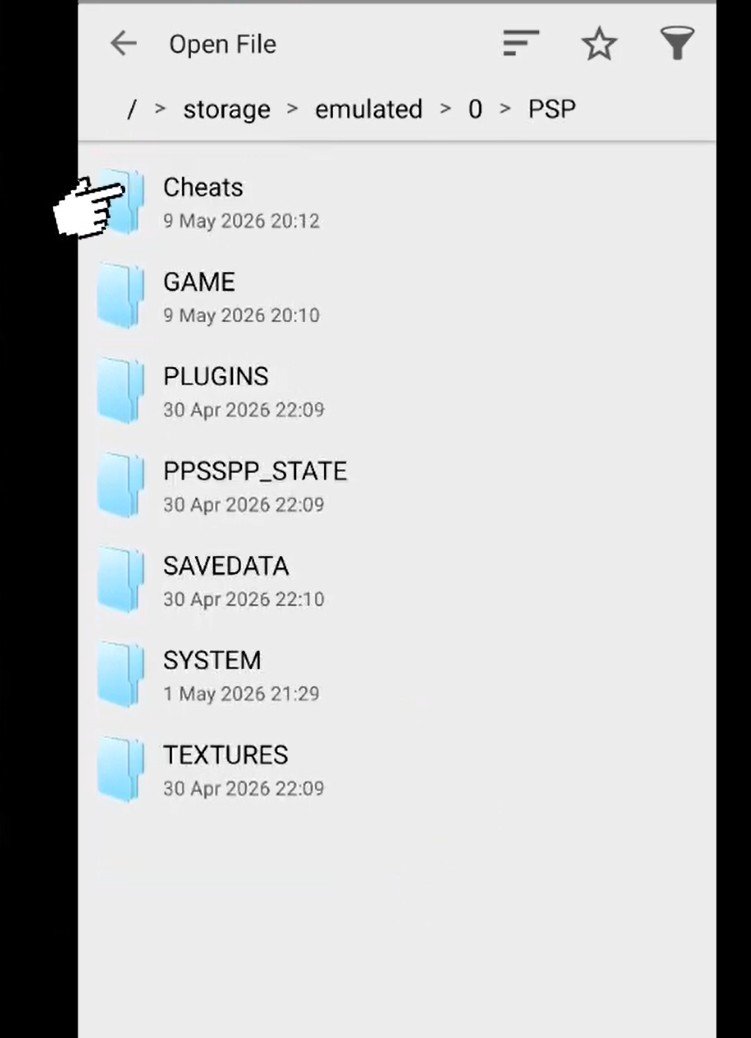 ppsspp cheat directory